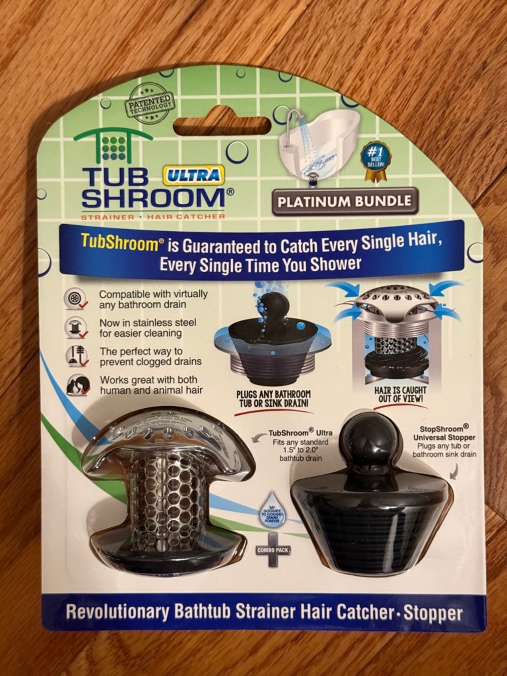 Ultra Platinum Bundle Bathtub Strainer & Stopper - Black by Juka.